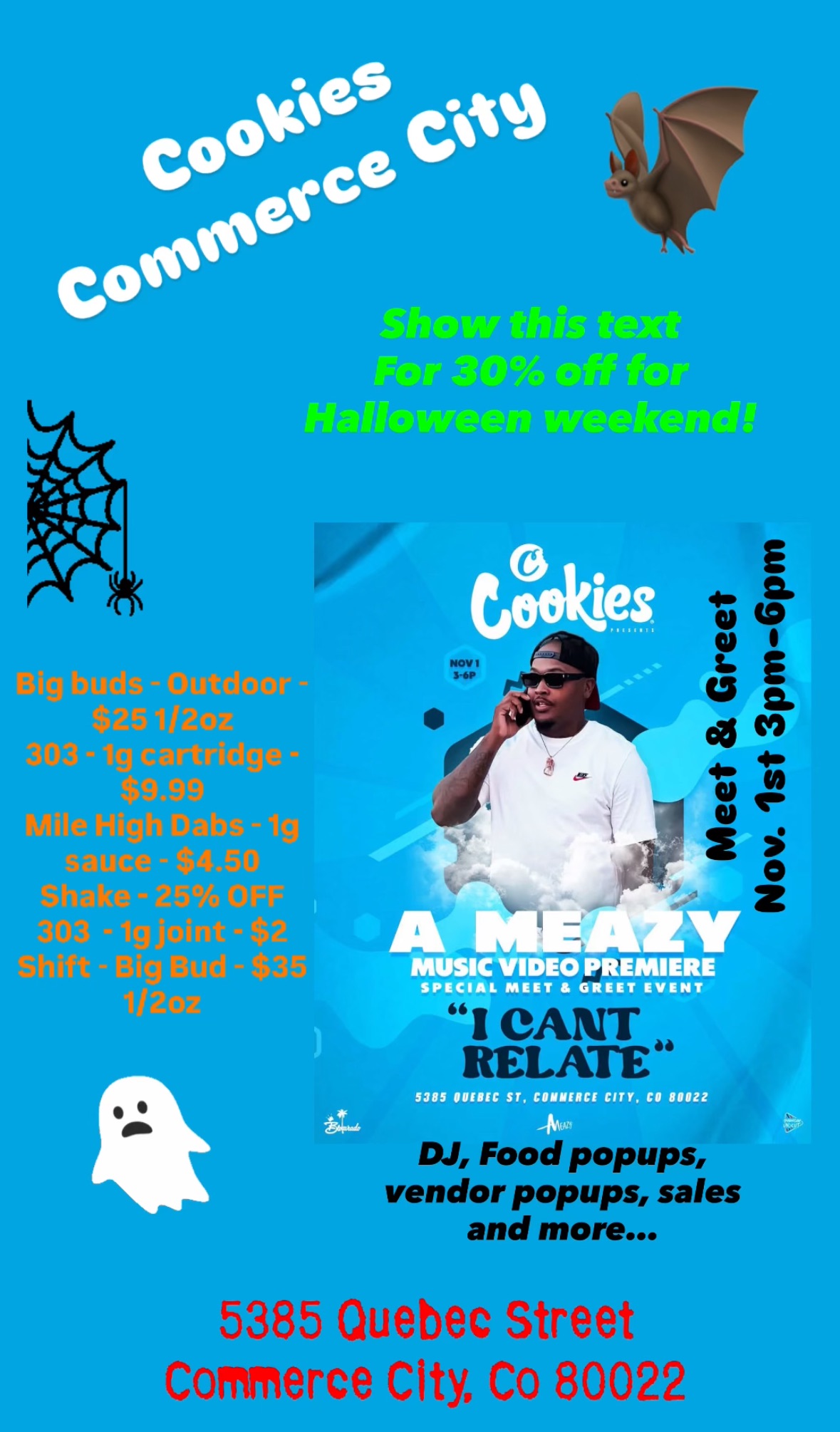 MUSIC VIDEO PREMIERE SPECIAL MEET A GREET EVENT I CAN RELATE . Ila DJ Food popups vendor popups sales and more... 5385 Quebec Street Commerce City. Co 80022 / 