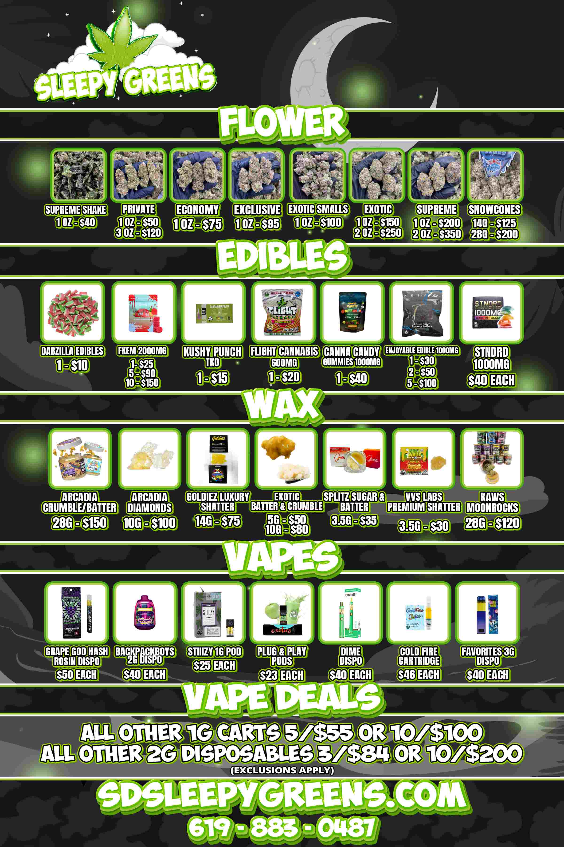 4 SNOWCONES r 11.111111 2000MG HUSH UNCH TKO CANNABIS CANNA CANDY GUMMIES 1000MG ENJOYABLE EDIBLE 1000MG EACH r ar PIO / STOCK UP SATURDAY IS BACK!! All Orders Today Only Will Receive A FREE 7 Grams Of Private Flower!! + All Orders Over $150 ALSO Get A FREE 600mg Chocolate Cereal Bar!! + Order Between 9am - 10am & Receive An Additional Gram Of VIP Flower!! Click The Link Below To Order Premium Quality At Unbeatable Prices In San Diego!! 619-883-0487 sdsleepygreens.com