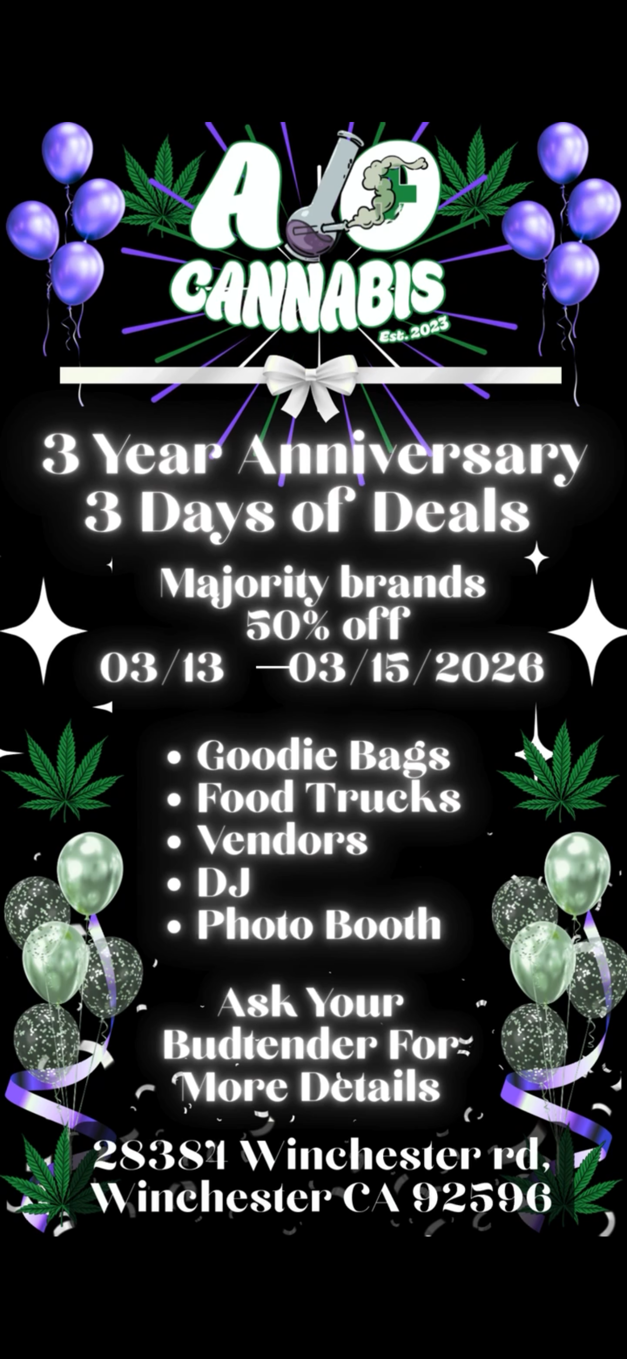 3 Nea Annn er8ary 3 1a or Deals Skijoriiie brauk18 50 oft 03 13 03 IS 2020 ic be Coodie Bags Food Trucks endor8 11 Photo Booth ksk OUP Y 4 J Budiender For r Ilore Details I 2S3S1 NN inclicsiePrd yr NS inchester C 92596 / 