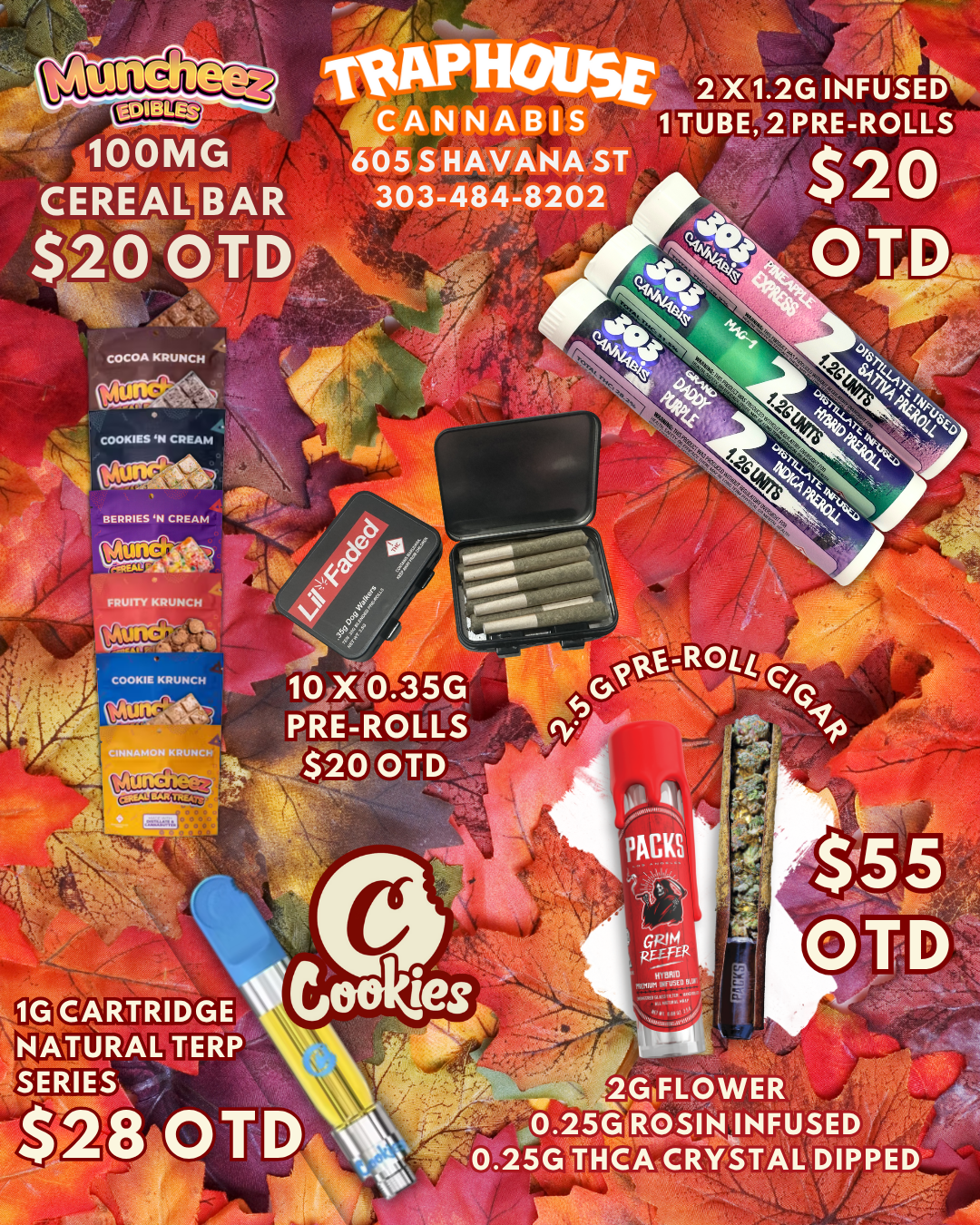 COCOA KRUNCH COOKIES N CREAM 409- BERRIES N CREAM FRUITY KRUNCH COOKIE KRUNCH CINNAMON KPUN.i CARTRIDGE NATURAL TERP 2.419 FLOWER 0.2561ROSININFUSED 0.25G THCA CRYSTAL DIPPED 1.. / Check us out here!  https://traphousecolorado.com/ Stop on by!  605 S Havana St. Denver, CO 80247 	