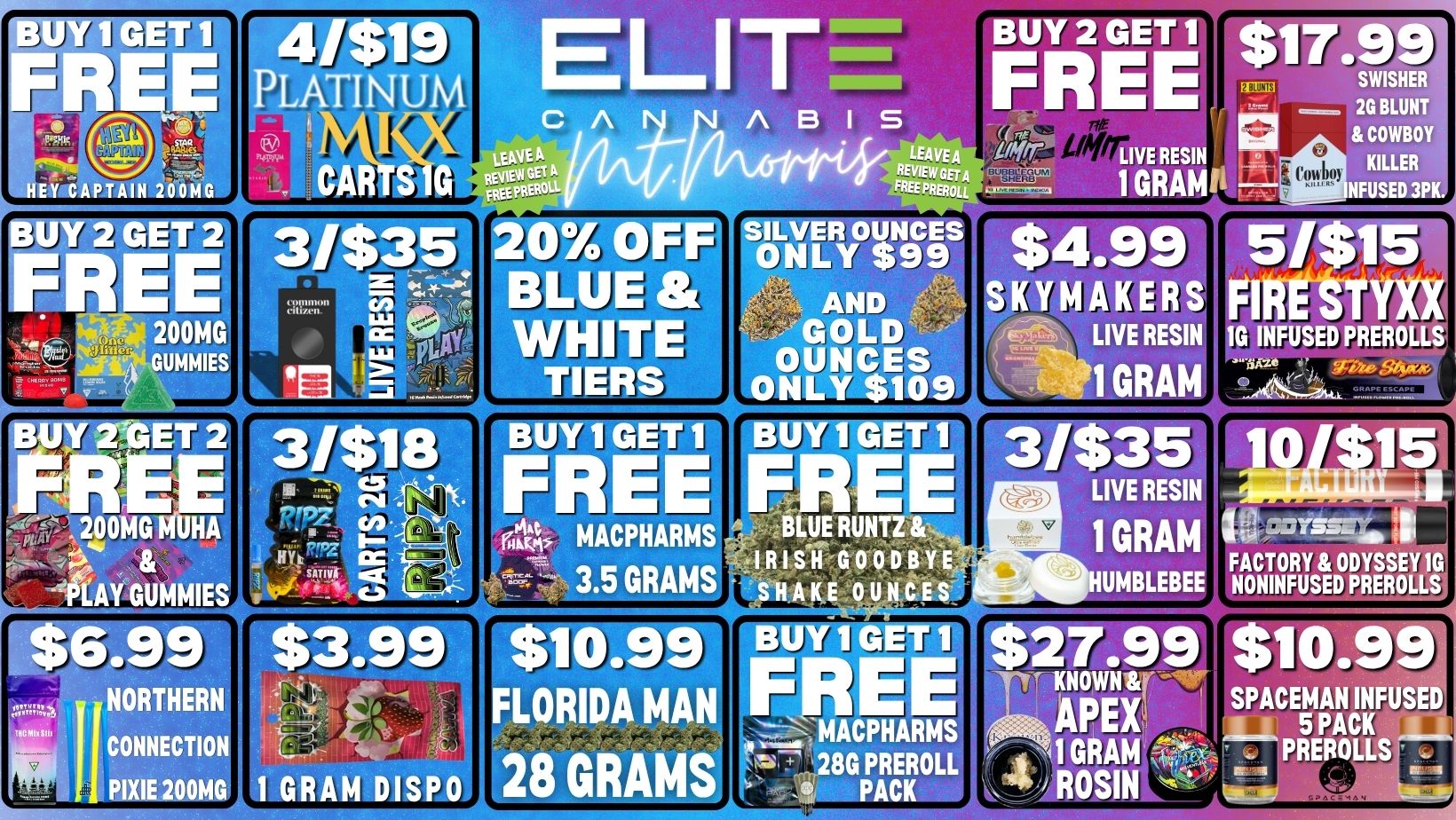i3 J J fiThi EY CAPTAIN BUY 2 GET 2 FREE 200MG GUMMIES BUY 2-GET 41$19 ELIT LATINUM Jr. t CA WviAct A BIS OFF BLUE /A WHITE TIERS BUY 1 GET 200MG MUHA - - SLAY GUMMIES $6.99ll NORTHERN CONNECTION PIXIE 200MG FRE BUY 2 Gligg N17.99 SWISHER 2G BLUNT LEAVE - opr LIVE RESIN I GRAM REVIEW GET A FREE PREROLL POUNCES LY $99 AND GOLD OUNCES NLY $10 UY 1 GET - FuT $4.99 SKYMAKERS LIVE RESIN 1 GRAM fft MACPHARMS 3.5 GRAMS $3.991F $10.99 FLORIDA MAN GRAM DISPO 28 GRAMS BLUE RUNTZ RISH GOODBY HAKE UY J J 1 -1 31$35 LIVE RESIN 1 GRAM HUMBLEBEE COWBOY KILLER NFUSED 3PK. 51$15 nittrrn 1G INFUSED PREROLLS 15 111-37J.11 FACTORY ODYSSEY 1G NONINFUSED PREROLLS MACPHARMS cr. 28G PREROLL PACK 27.99 KNOWN 44 APEX - GRAM ROSIN $10.99 SPACEMAN INFUSED 5 PACK PREROLLS / 