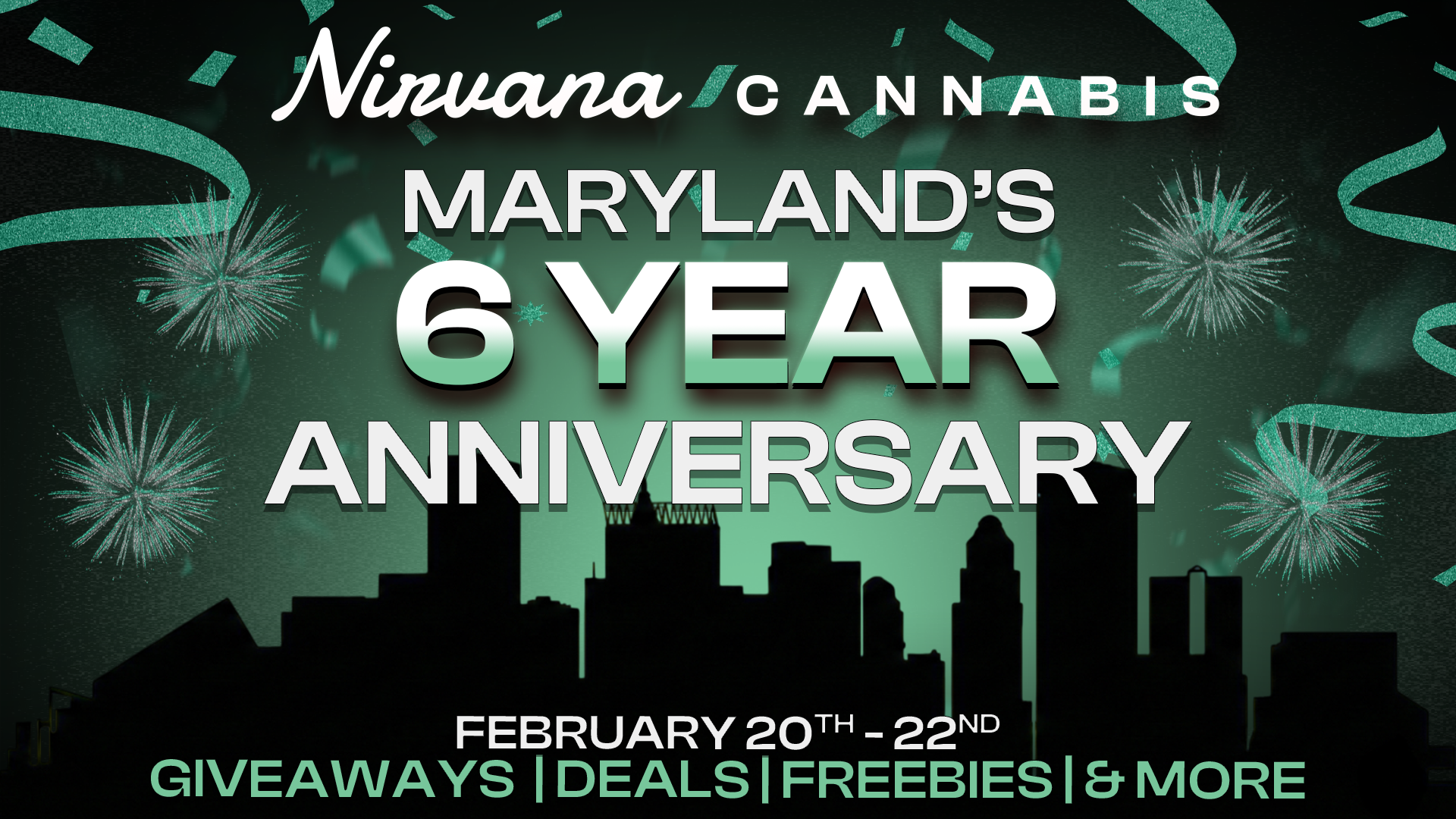 Maw t za CANNABIS MARYLANDS 6 YPAR FEBRUARY 20TH - 22ND GIVEAWAYS I DEALS I FREEBIES I MORE / The Maryland 6 Year Anniversary celebration starts TOMORROW Join us for a full day of surprises, giveaways, pop ups, and more. Don't miss it!