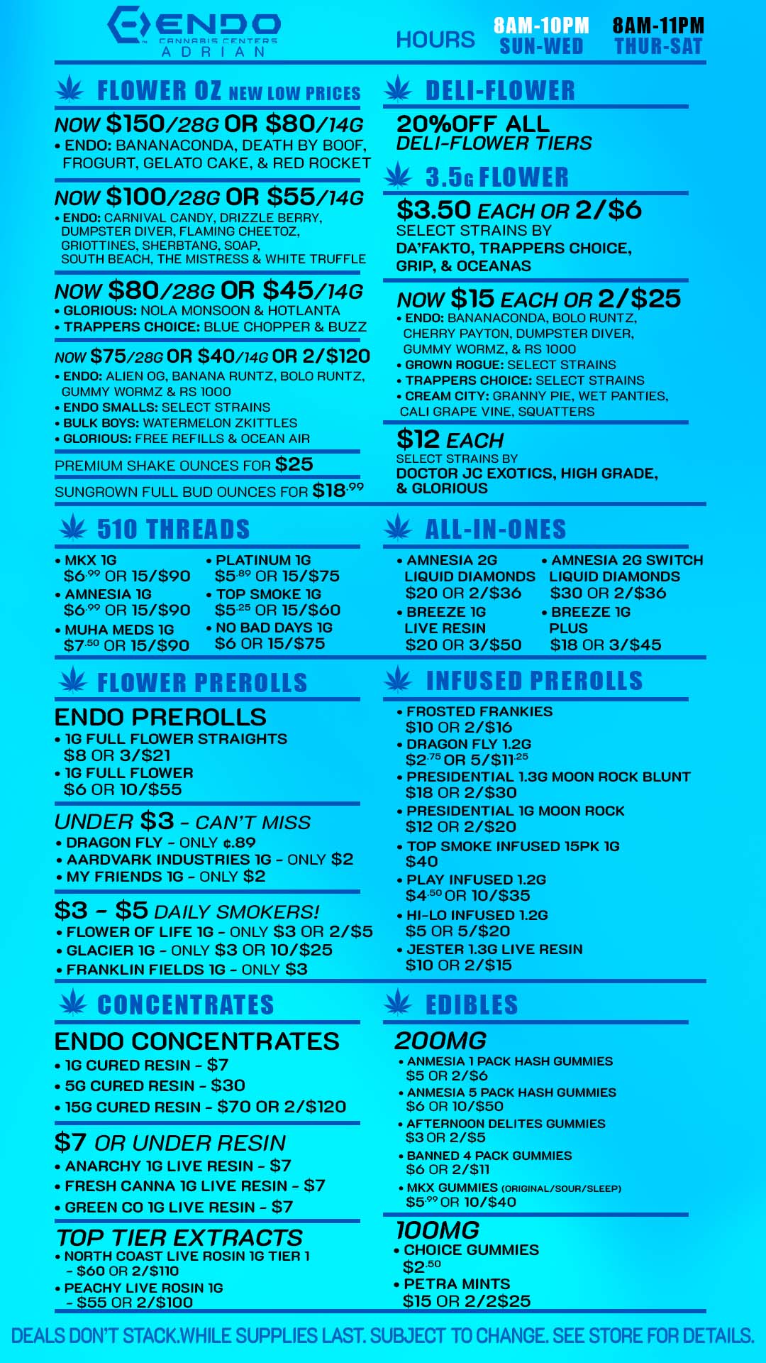  / LOOKING TO GET HIGH? COME STOP BY AT ENDO VIBE FOR DEALS AND VENDOR SALES ON TOP NAMED BRANDS YOU ENJOY!