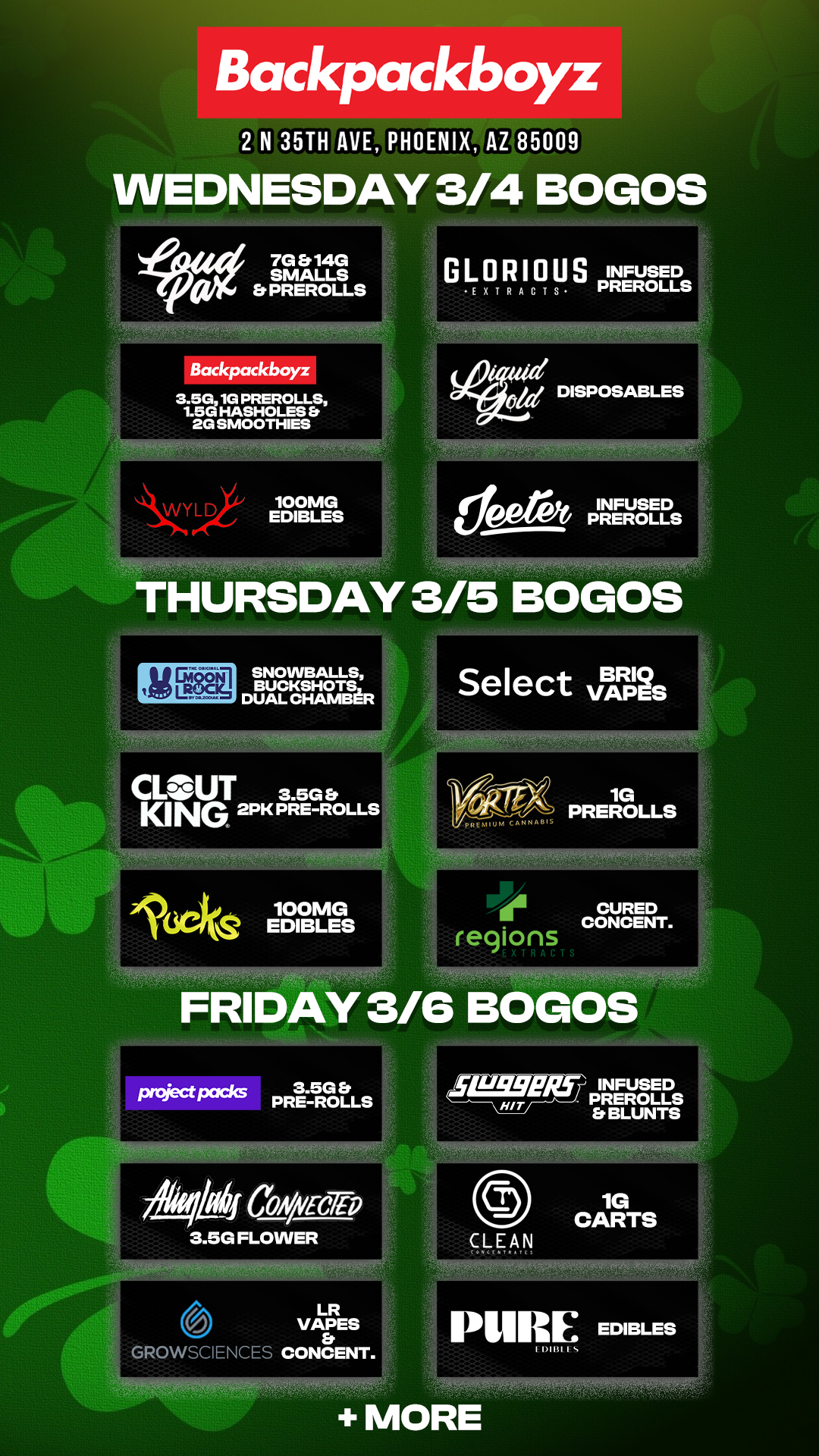  / Check out MORE Weekly BOGOs & Low Prices at Backpackboyz AZ: https://www.backpackboyz.com/locations/arizona/menu *Restrictions apply*