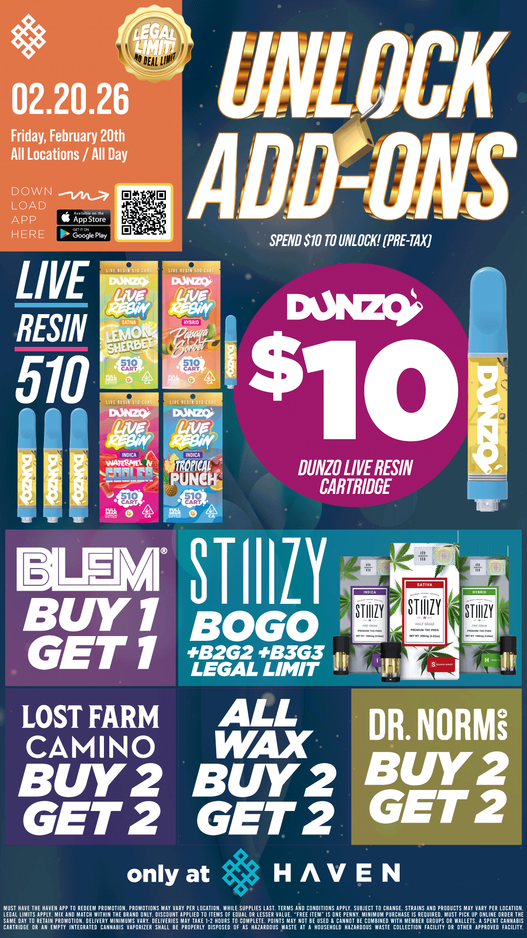  / BOGO STIIIZY and BLEM!! Buy 2, Get 2 ALL WAX, Camino, Lost Farm, and Dr. Norms  It's BULK BUY FRIDAY at HAVEN 