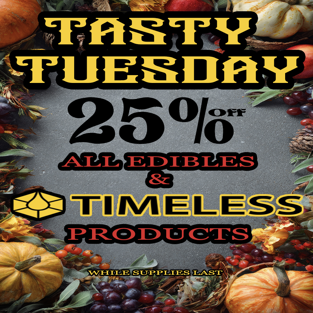 livedeal image / TASTY TUESDAY!25% OFF ALL EDIBLES & TIMELESS PRODUCTS!(Must mention promo for discount)THE MEDICINE WOMAN DISPENSARY 660 TONNELE AVE JERSEY CITY NJ 855-TMW-MEDS 