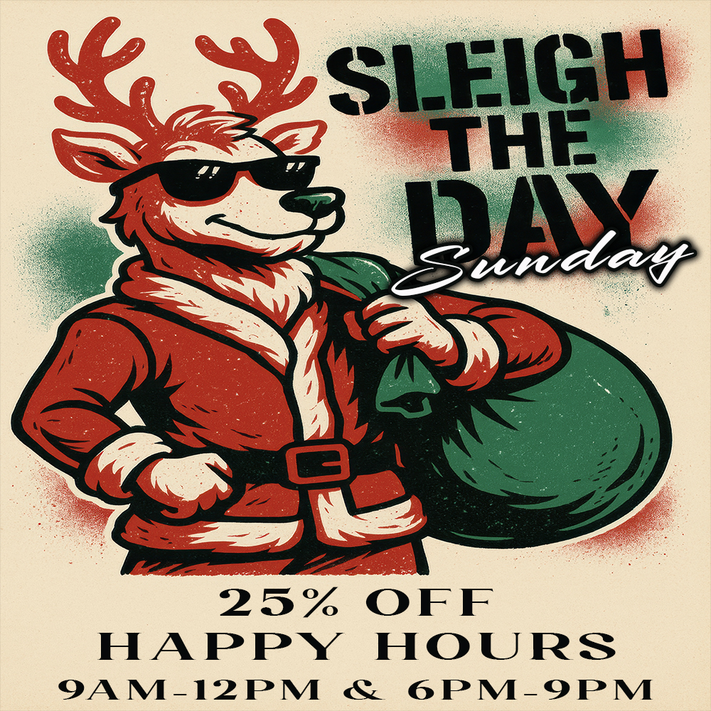 25 OFF HAPPY HOURS 9AM-12PM 6PM-9PM / SLEIGH THE DAY! 25% OFF ENTIRE STORE 9AM-11AM & 6PM-9PM Buy a $100 Gift card get a FREE $25 gift card! (Cannot be used same day)THE MEDICINE WOMAN DISPENSARY 9058 ROSE ST BELLFLOWER CA 855-TMW-MEDS 