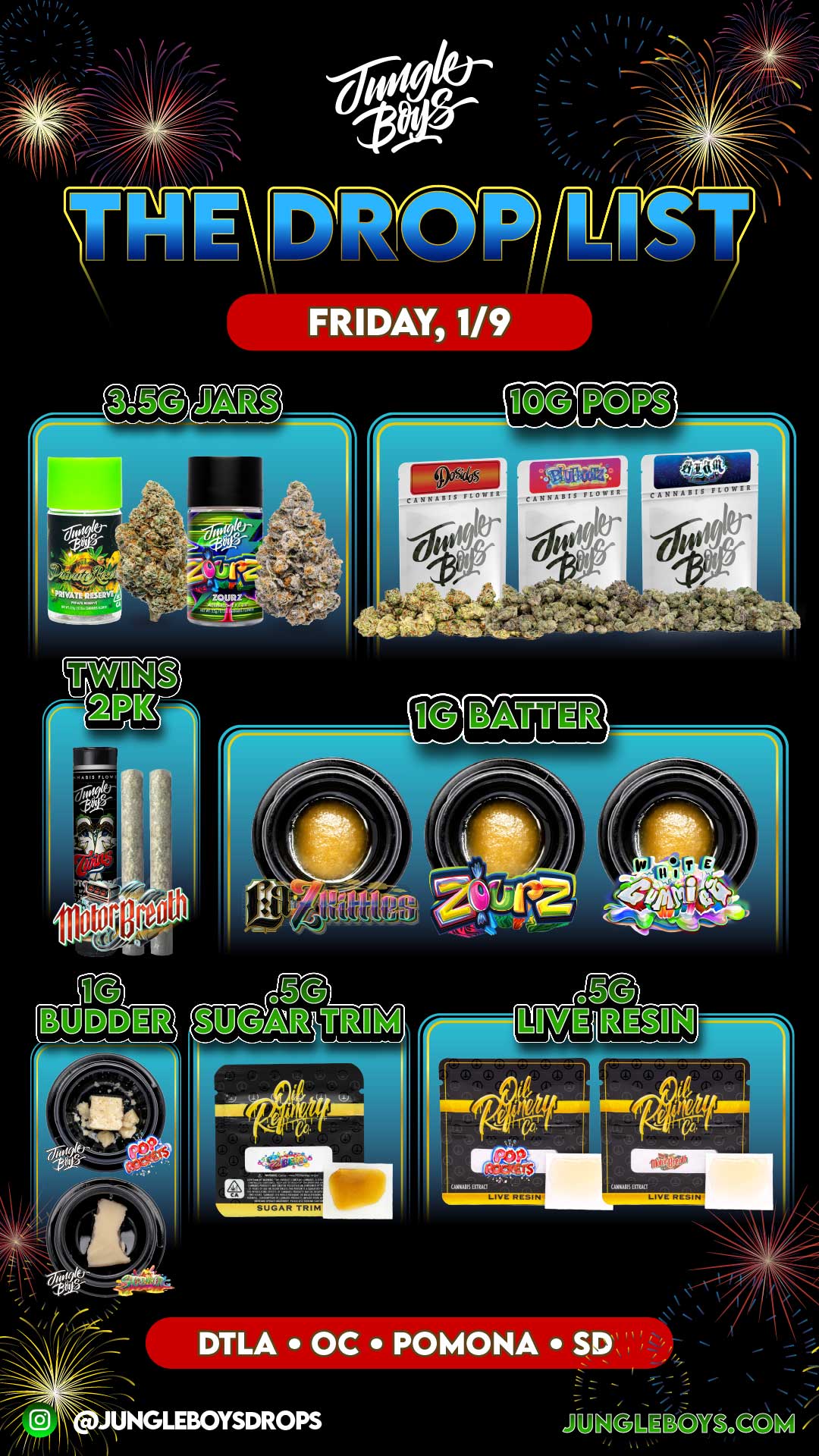 FRIDAY 1/9 L DTLA OC POMONA S / 