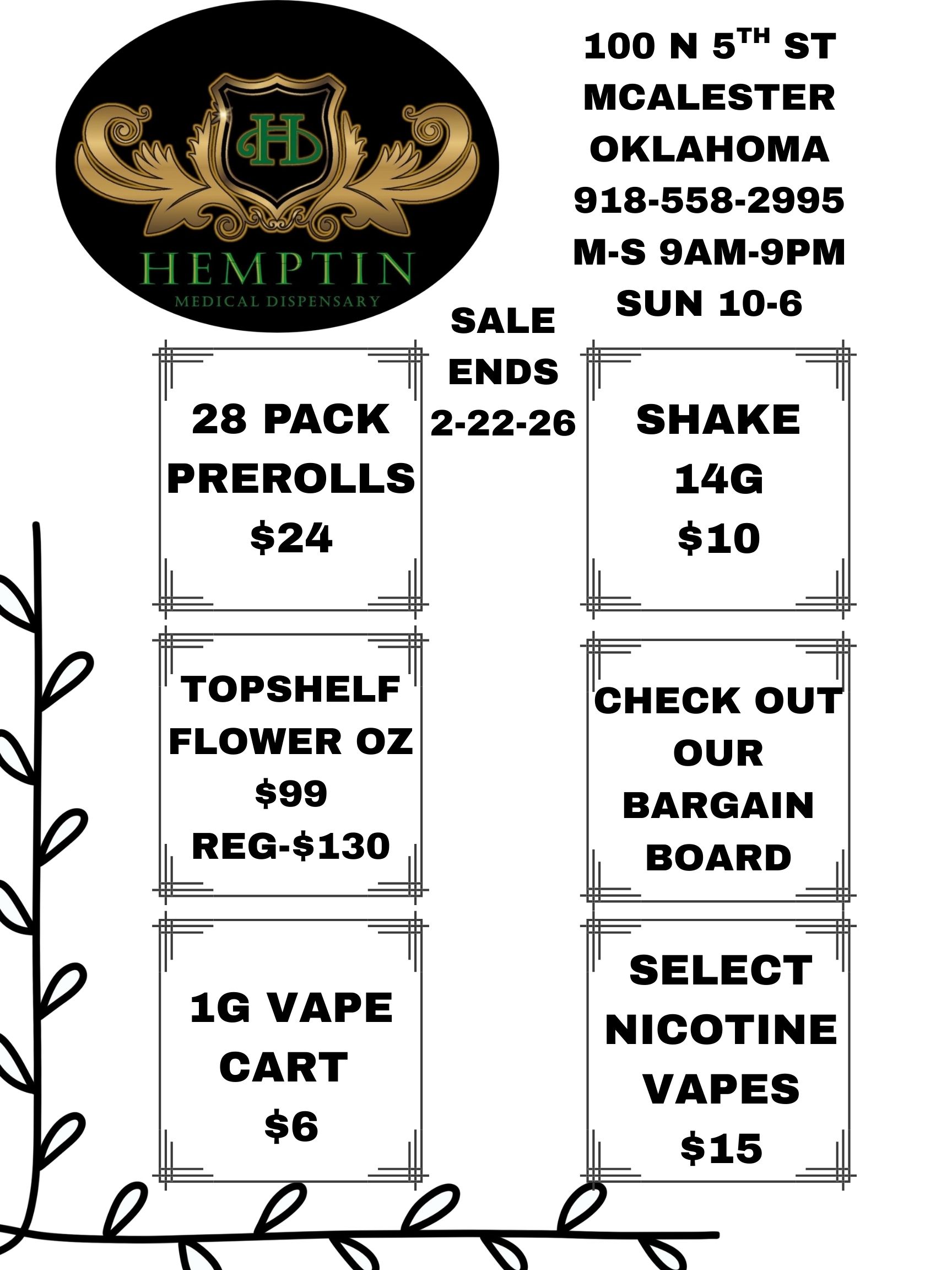 Marijuana Dispensary Live Deals in Mcalester, Oklahoma