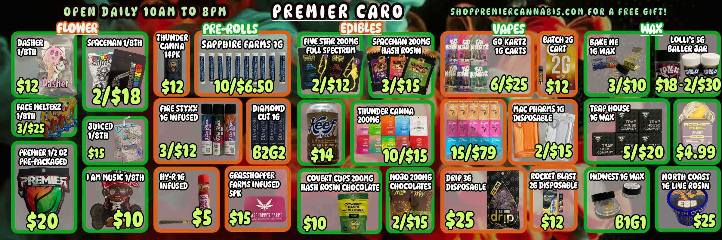 PREROLLS SPACEMAN 1/811 SAPPHIRE OAKENE GRASSHOPPER FiitatINFOSED SPK tisAHoppR5 / 