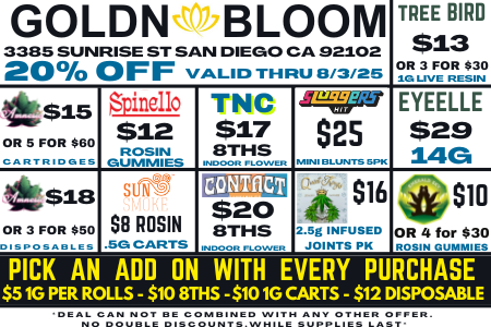 GOLDN BLOOM sta s F011.80 $18 TNC $17 871-15 $25 TREE BIBS $13 EYEELLE $29 14G $10 P 410r PICK AN ADO ON WITH EVERY PURCHASE $51G PER ROLLS - $10 EVENS -$1010 CARTS -$12 DISPOSABLE / 