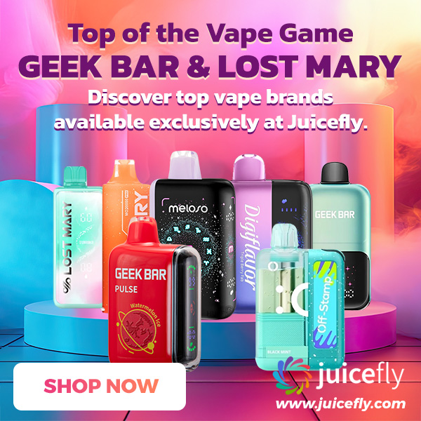 Top of the Vape Game GEEK BAR LOST MARY / This week's top vapes are flying off the charts! Shop GEEK BAR Collection: Big clouds, bold flavors, and flawless design. See all  https://juicefly.com/collections/geek-bar Shop Lost Mary Collection: Smooth, sleek, and effortlessly satisfying. See all  https://juicefly.com/collections/lost-mary-vape