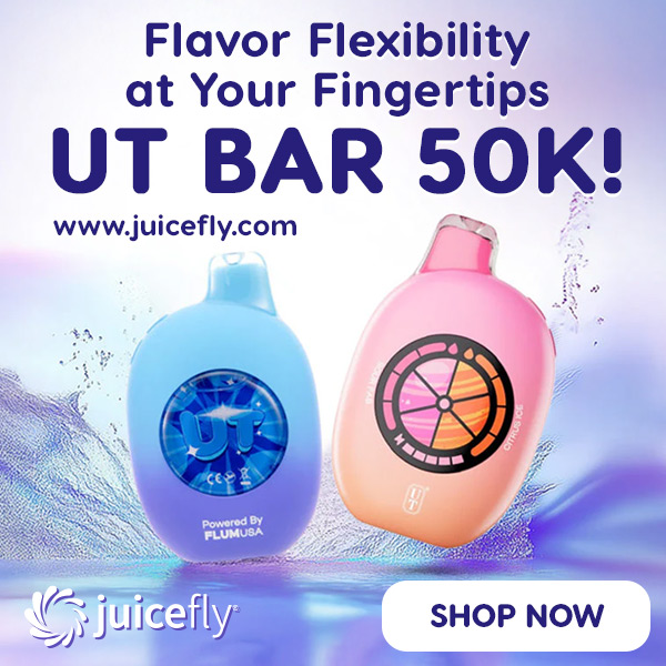 Flavor Flexibility at Your Fingertips UT BAR 50K / Flavor Flexibility at Your Fingertips!Meet the UT BAR 50,000 Puffs Vape, featuring bold flavors and long-lasting power. Now in stock at Juicefly!Shop now at juicefly.com