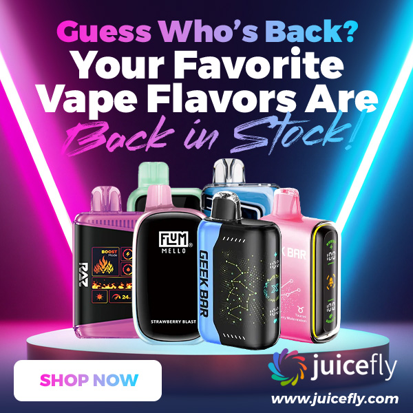 Guess Whos Back Your Favorite 11147 . RA4 . ..... Vape Flavor A / Guess Who's Back? Your Favorite Vape Flavors Are Back in Stock!Shop now at juicefly.com