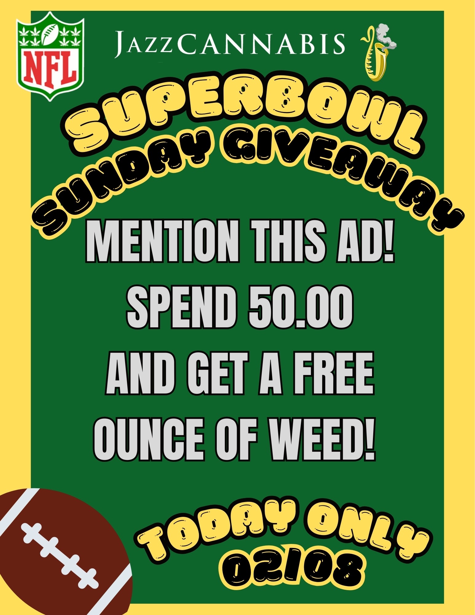 JAZZCANNABIS THISIAD SPEND 50.00 AND GET A FREE OUNCE OF 1111111 / 