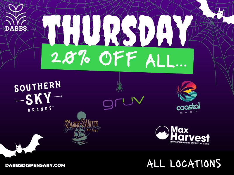 Harvest CH .UC At A t At II Max Harvest DABBSDISPENSARY.COM ALL LOCATIONS / Go to our website daily to see specials in your city! dabbsdispensary.com