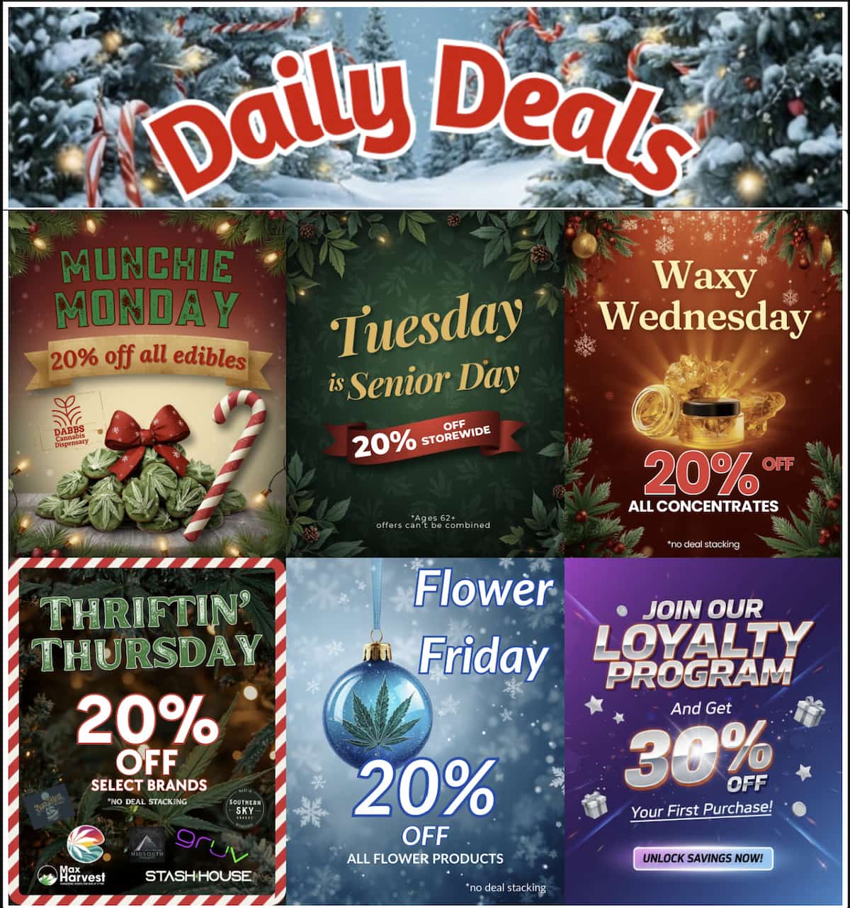 Waxy TueSdaY Wednesday is Senior MY 20 .g 4-4 . 4 V 1 A .7...a ALL CONCENTRATES . offers cent be W I V . . Ueol stacking TIE 20 OF SELECT BRANDS - DE STACN. SKY 01126vest STASH HOUSE Flower 4IK 4 And Get UNLOCK SAVINGS NOW / https://dabbsdispensary.com/