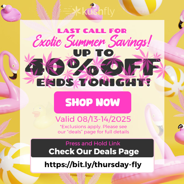LAST CALL 150444p1 411 - VP TO koVOCOFIF ENDS TONIGHT as SHOP NOW Valid 08/13-14/2025 Exclusions apply. Please see our -deals page for full details Check Our Deals Page https//bit.Iy/thursday-fly / Last Call for Exotic Summer Savings!Up to 40% OFF Ends Tonight!Shop now at https://bit.ly/thursday-fly