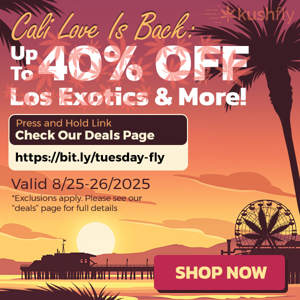 Press and Hold Link Check Our Deals Page https//bit.Iy/tuesday-fly Valid 8/25-26/2025 Exclusions apply. Please see our deals page for full details /  Cali Love Is Back: Up To 40% OFF Los Exotics & More!Shop now at https://bit.ly/tuesday-fly