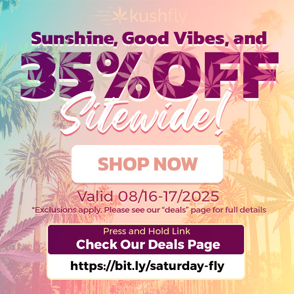 Sunshine Good Vibes and fa SHOP 14 Valid 08/16-17/2025 Exclusions apply. Please see our deals page for full details Press and Hold Link Check Our Deals Page https//bit.ly/saturday-fly / Sunshine, Good Vibes, and 35% OFF Sitewide Shop now at https://bit.ly/saturday-fly