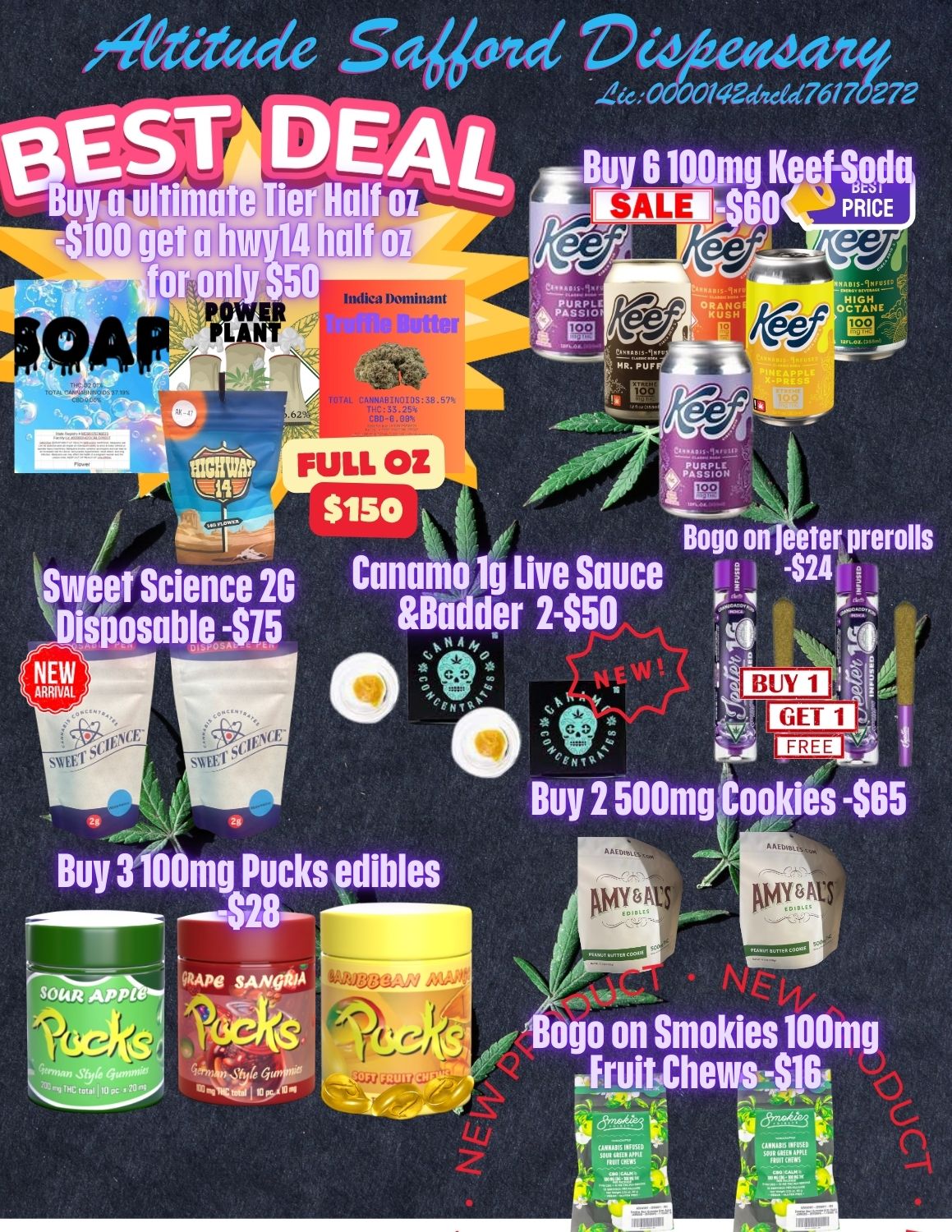 D EA alf oz alf o On alizeada L./ Zec0000142einced7617 2l 7L -SAO PRICE / epf Sweet Science 28 Disposable 475 / - Buy 3100mg Pucks edibles $28 $150 Canalg live Sauce -S24 Bidder 2-$50 BUY 1 ip ... . 4ceni 1 GET 1 . 4U1 Buy 2 500mgpookigs -585 Nmy.A ago on Smokies 100mg Jruitthews -$160 f..-.. t Bogo on Jeeter prerolls / 